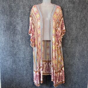 Romantic Gypsy Kimono Women S Colorful Boho Paisley Duster Festival Hippie
